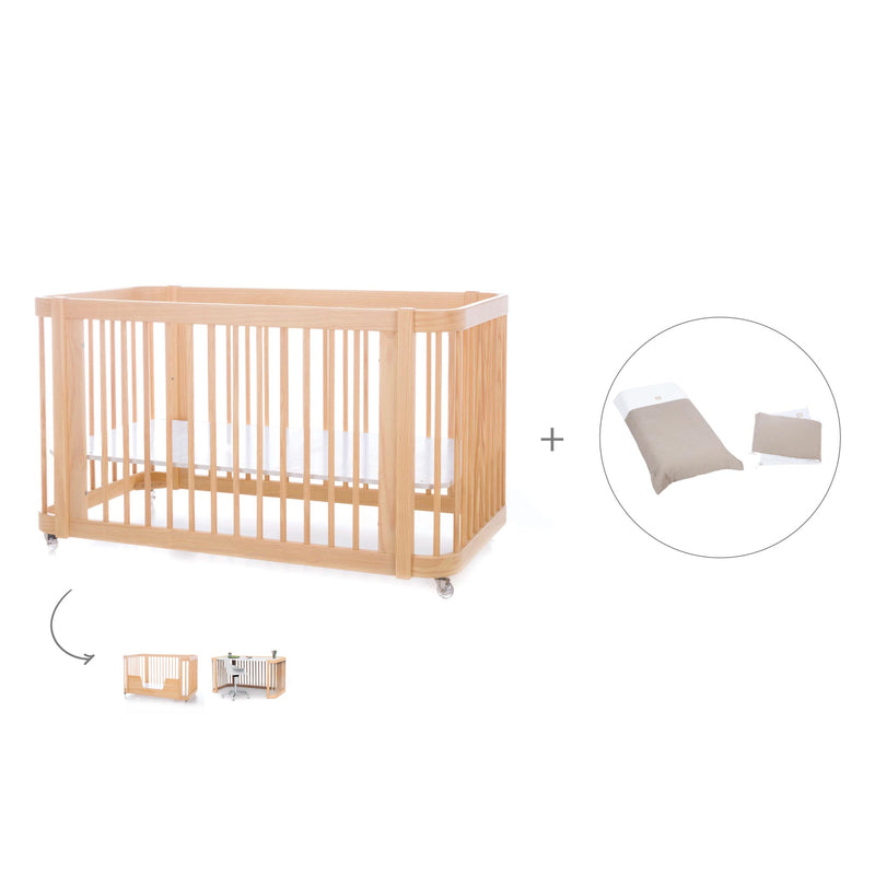 Lettino-letto bambini (3in1) 70x140 cm legno · Crea Due Nomad C300-M5000