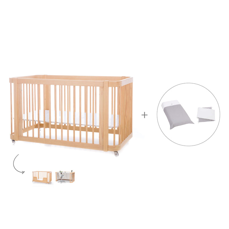 Lettino-letto bambini (3in1) 70x140 cm legno · Crea Due Nomad C300-M5000