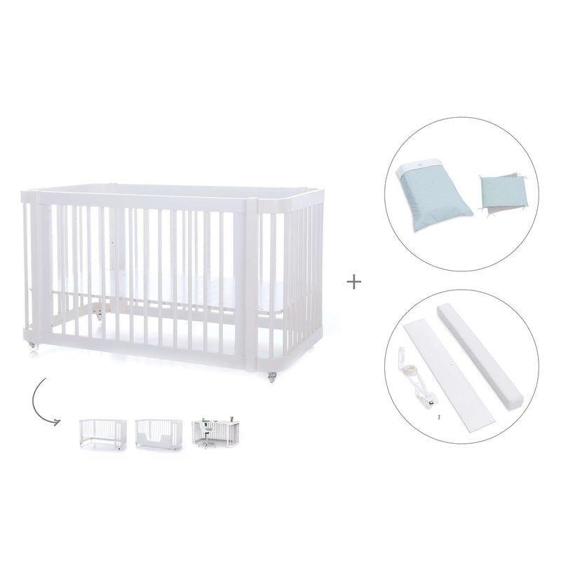 Lettino-letto bambini (3in1) 70x140 cm bianco · Crea Due Bianco C300-M1100