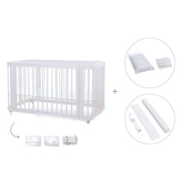 Lettino-letto bambini (3in1) 70x140 cm bianco · Crea Due Bianco C300-M1100