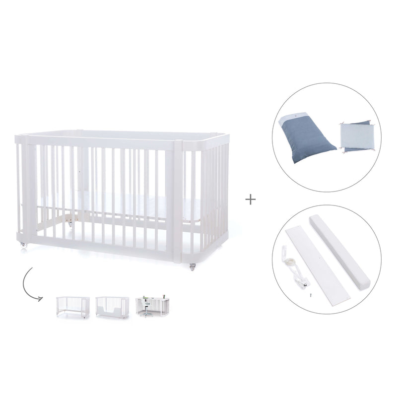 Lettino-letto bambini (3in1) 70x140 cm bianco · Crea Due Bianco C300-M1100