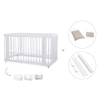 Lettino-letto bambini (3in1) 70x140 cm bianco · Crea Due Bianco C300-M1100