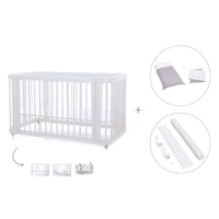 Lettino-letto bambini (3in1) 70x140 cm bianco · Crea Due Bianco C300-M1100