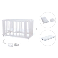 Lettino-letto bambini (3in1) 70x140 cm bianco · Crea Due Bianco C300-M1100