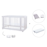 Lettino-letto bambini (3in1) 70x140 cm bianco · Crea Due Bianco C300-M1100