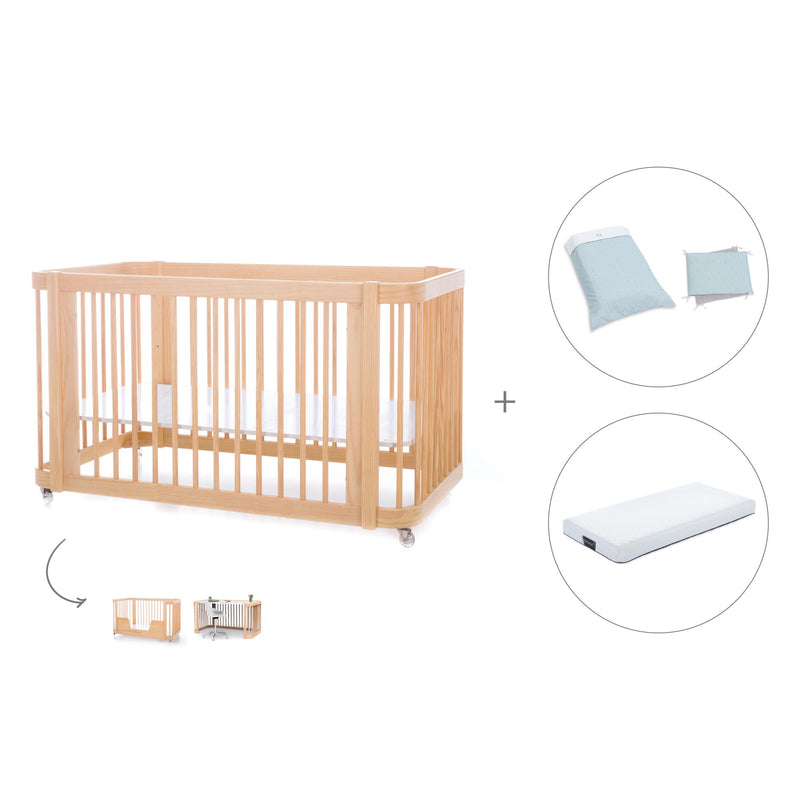 Lettino-letto bambini (3in1) 70x140 cm legno · Crea Due Nomad C300-M5000