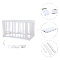 Lettino-letto bambini (3in1) 70x140 cm bianco · Crea Due Bianco C300-M1100