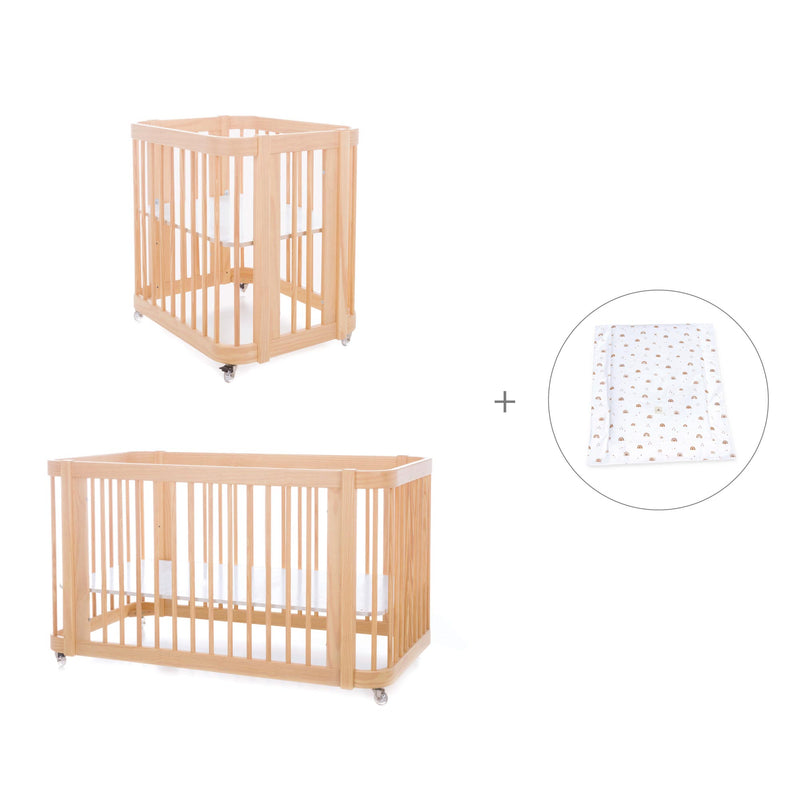 Culla, lettino e letto insieme (4in1) legno · Crea Tre Nomad C301-M5000