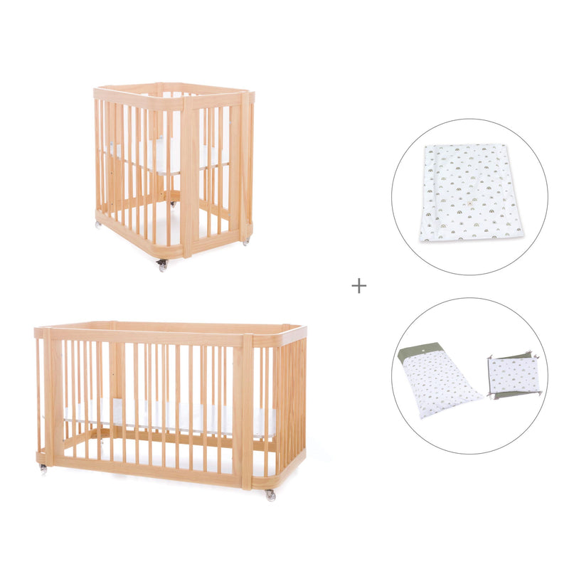 Culla, lettino e letto insieme (4in1) legno · Crea Tre Nomad C301-M5000