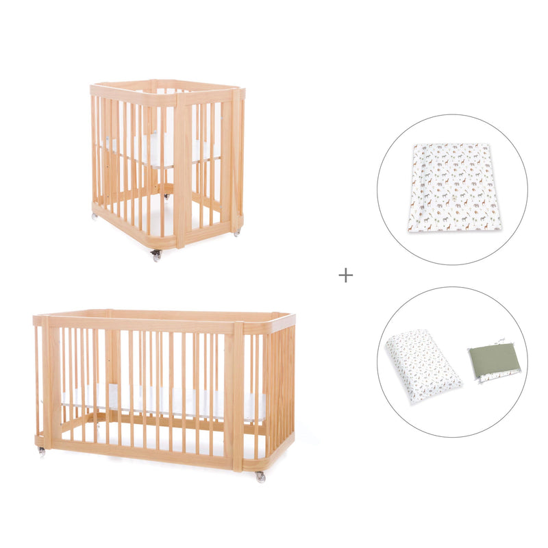 Culla, lettino e letto insieme (4in1) legno · Crea Tre Nomad C301-M5000