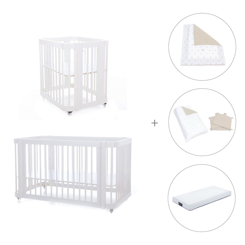 Culla, lettino e letto insieme (4in1) bianco · Crea Tre Bianco C301-M1100