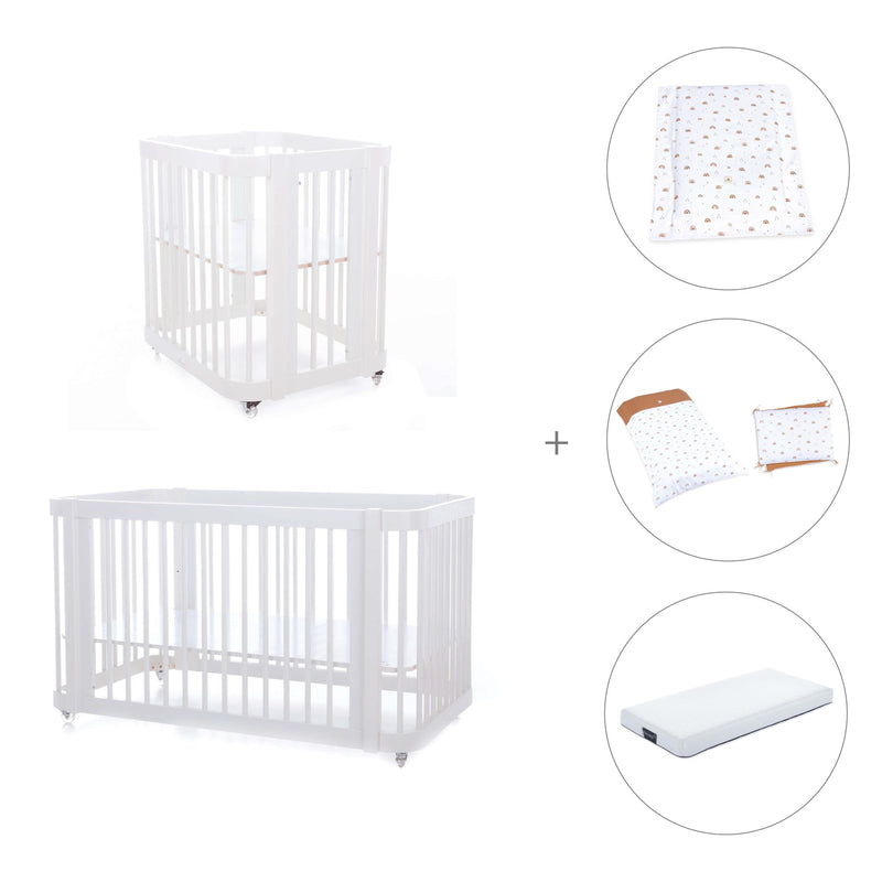 Culla, lettino e letto insieme (4in1) bianco · Crea Tre Bianco C301-M1100