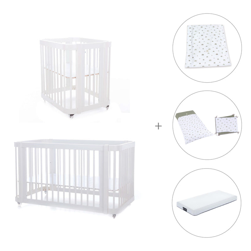 Culla, lettino e letto insieme (4in1) bianco · Crea Tre Bianco C301-M1100