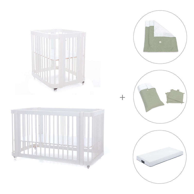 Culla, lettino e letto insieme (4in1) bianco · Crea Tre Bianco C301-M1100