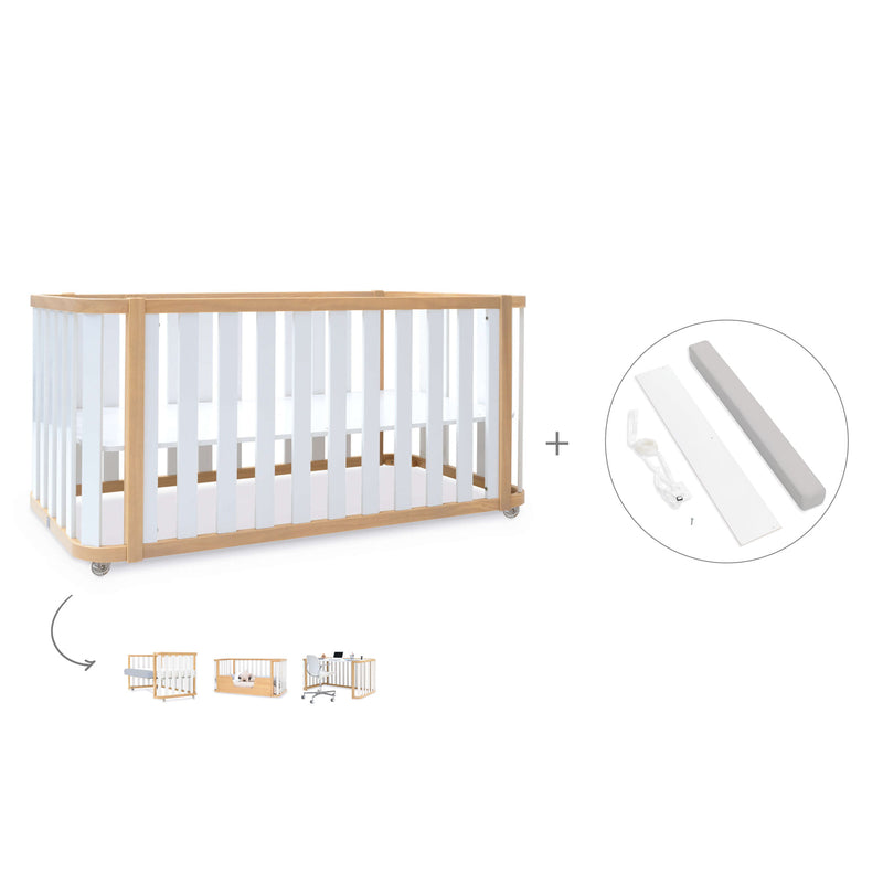 Lettino-letto 70x140 cm (3in1) legno/bianco · Crea Plus Due C350-M5011