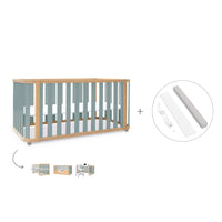 Lettino-letto 70x140 cm (3in1) legno/verde · Crea Plus Due C350-M5057