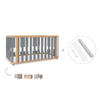 Lettino-letto 70x140 cm (3in1) legno/grigio · Crea Plus Due C350-M5058