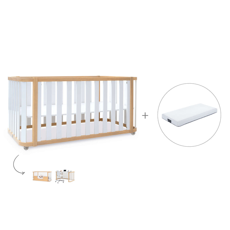 Lettino-letto 70x140 cm (3in1) legno/bianco · Crea Plus Due C350-M5011