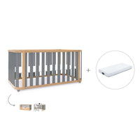 Lettino-letto 70x140 cm (3in1) legno/grigio · Crea Plus Due C350-M5058