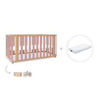 Lettino-letto 70x140 cm (3in1) legno/rosa · Crea Plus Due C350-M5059