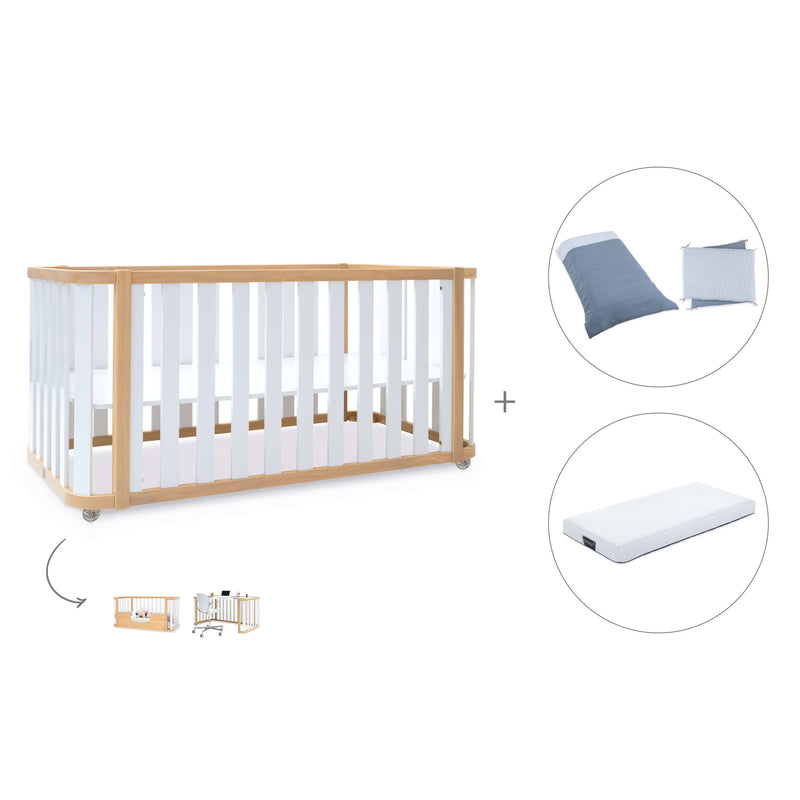 Lettino-letto 70x140 cm (3in1) legno/bianco · Crea Plus Due C350-M5011
