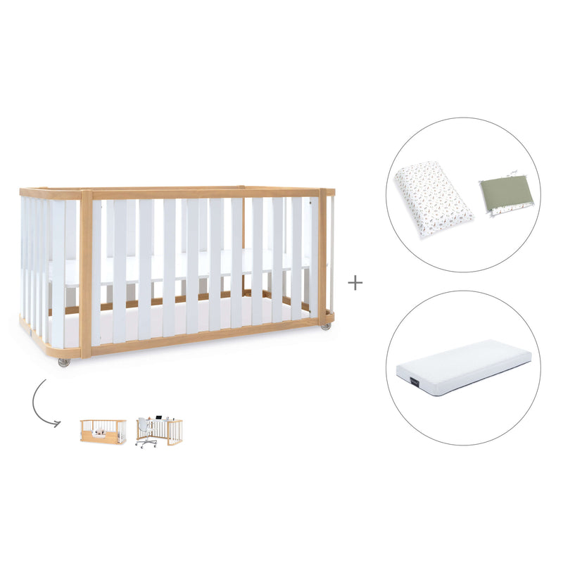 Lettino-letto 70x140 cm (3in1) legno/bianco · Crea Plus Due C350-M5011