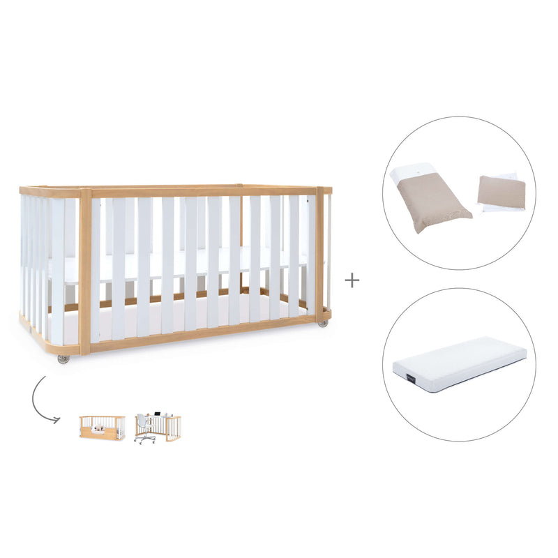 Lettino-letto 70x140 cm (3in1) legno/bianco · Crea Plus Due C350-M5011