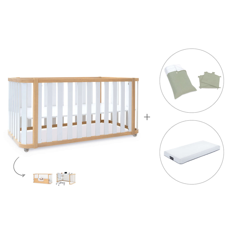 Lettino-letto 70x140 cm (3in1) legno/bianco · Crea Plus Due C350-M5011