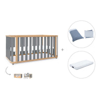 Lettino-letto 70x140 cm (3in1) legno/grigio · Crea Plus Due C350-M5058