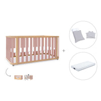 Lettino-letto 70x140 cm (3in1) legno/rosa · Crea Plus Due C350-M5059