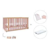 Lettino-letto 70x140 cm (3in1) legno/rosa · Crea Plus Due C350-M5059