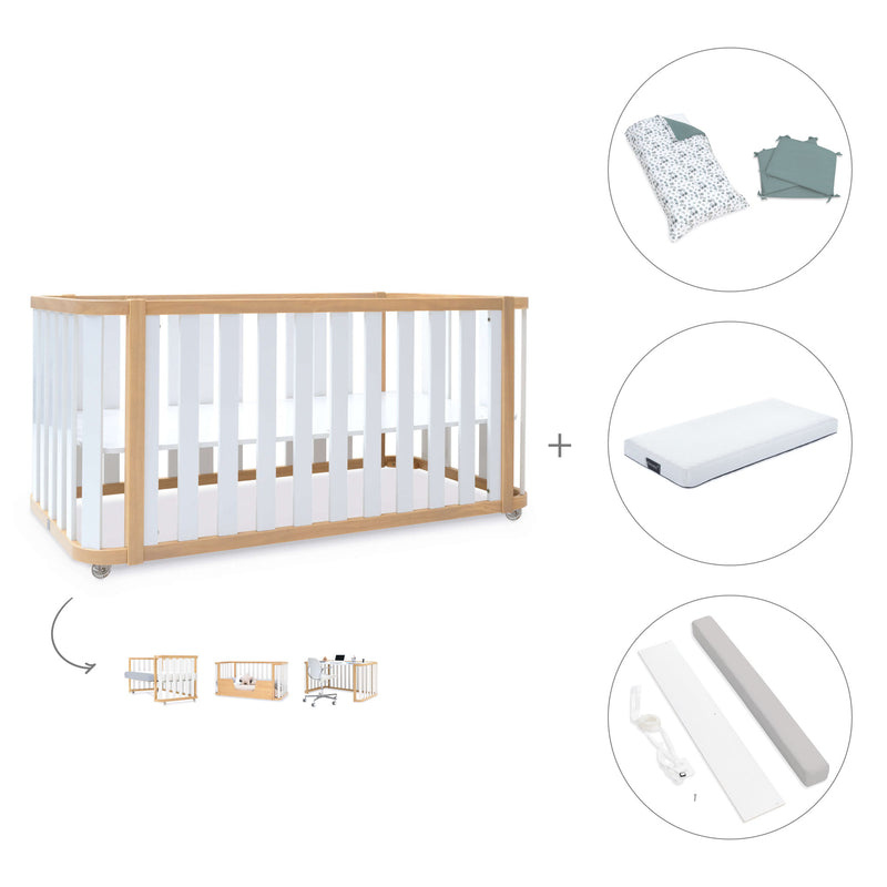 Lettino-letto 70x140 cm (3in1) legno/bianco · Crea Plus Due C350-M5011