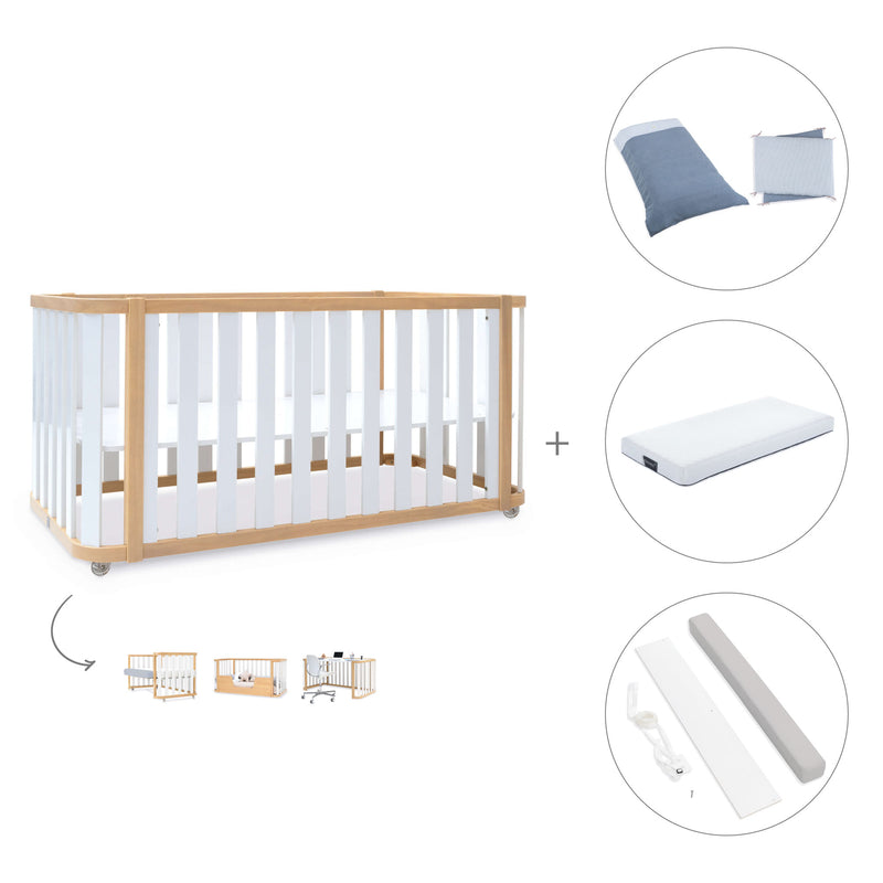 Lettino-letto 70x140 cm (3in1) legno/bianco · Crea Plus Due C350-M5011