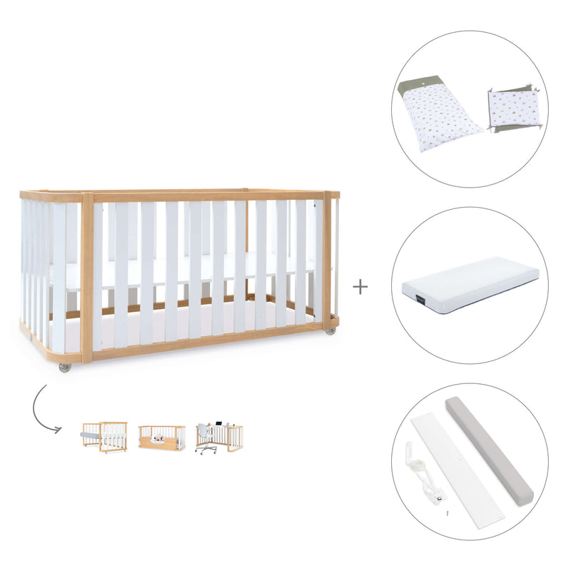 Lettino-letto 70x140 cm (3in1) legno/bianco · Crea Plus Due C350-M5011