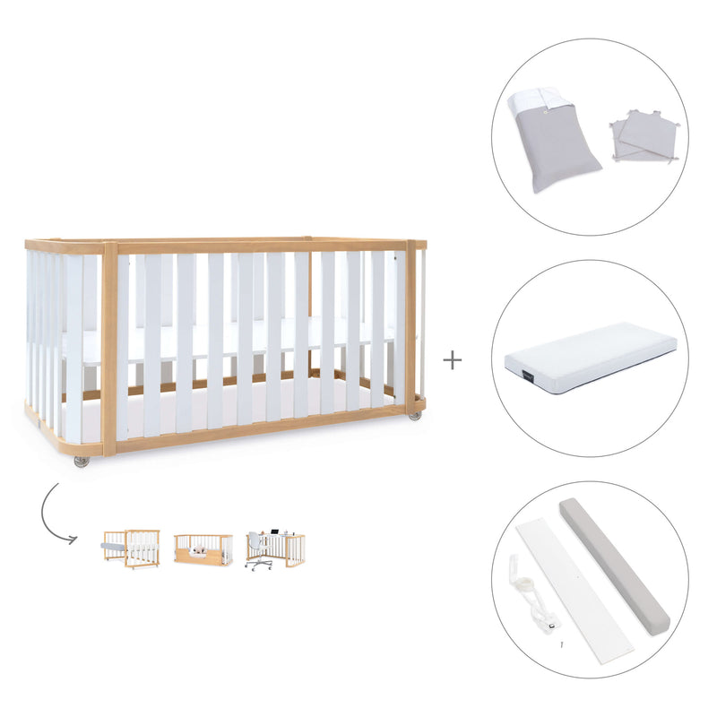 Lettino-letto 70x140 cm (3in1) legno/bianco · Crea Plus Due C350-M5011