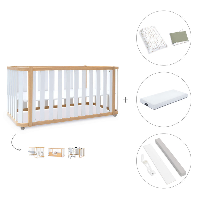 Lettino-letto 70x140 cm (3in1) legno/bianco · Crea Plus Due C350-M5011