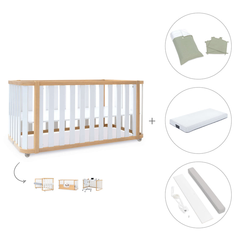 Lettino-letto 70x140 cm (3in1) legno/bianco · Crea Plus Due C350-M5011