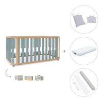 Lettino-letto 70x140 cm (3in1) legno/verde · Crea Plus Due C350-M5057