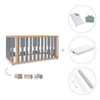 Lettino-letto 70x140 cm (3in1) legno/grigio · Crea Plus Due C350-M5058
