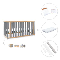 Lettino-letto 70x140 cm (3in1) legno/grigio · Crea Plus Due C350-M5058