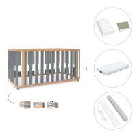 Lettino-letto 70x140 cm (3in1) legno/grigio · Crea Plus Due C350-M5058