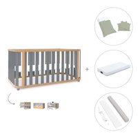 Lettino-letto 70x140 cm (3in1) legno/grigio · Crea Plus Due C350-M5058