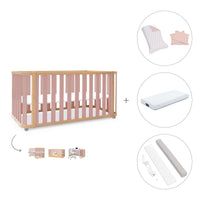 Lettino-letto 70x140 cm (3in1) legno/rosa · Crea Plus Due C350-M5059