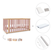 Lettino-letto 70x140 cm (3in1) legno/rosa · Crea Plus Due C350-M5059