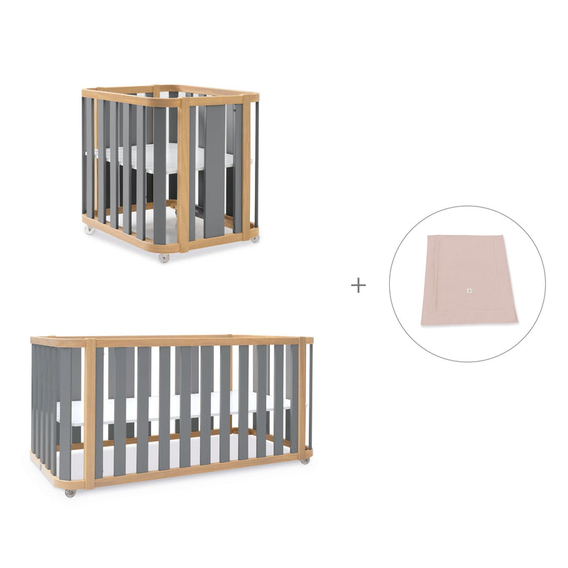 Culla, lettino e letto (4in1) legno/grigio · Crea Plus Tre C351-M5058
