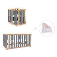 Culla, lettino e letto (4in1) legno/grigio · Crea Plus Tre C351-M5058