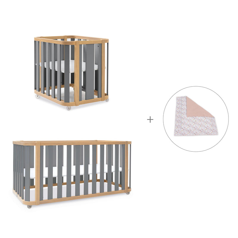 Culla, lettino e letto (4in1) legno/grigio · Crea Plus Tre C351-M5058