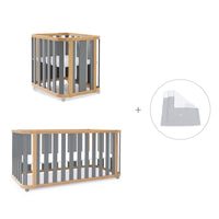 Culla, lettino e letto (4in1) legno/grigio · Crea Plus Tre C351-M5058