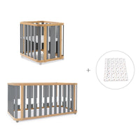 Culla, lettino e letto (4in1) legno/grigio · Crea Plus Tre C351-M5058