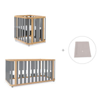 Culla, lettino e letto (4in1) legno/grigio · Crea Plus Tre C351-M5058